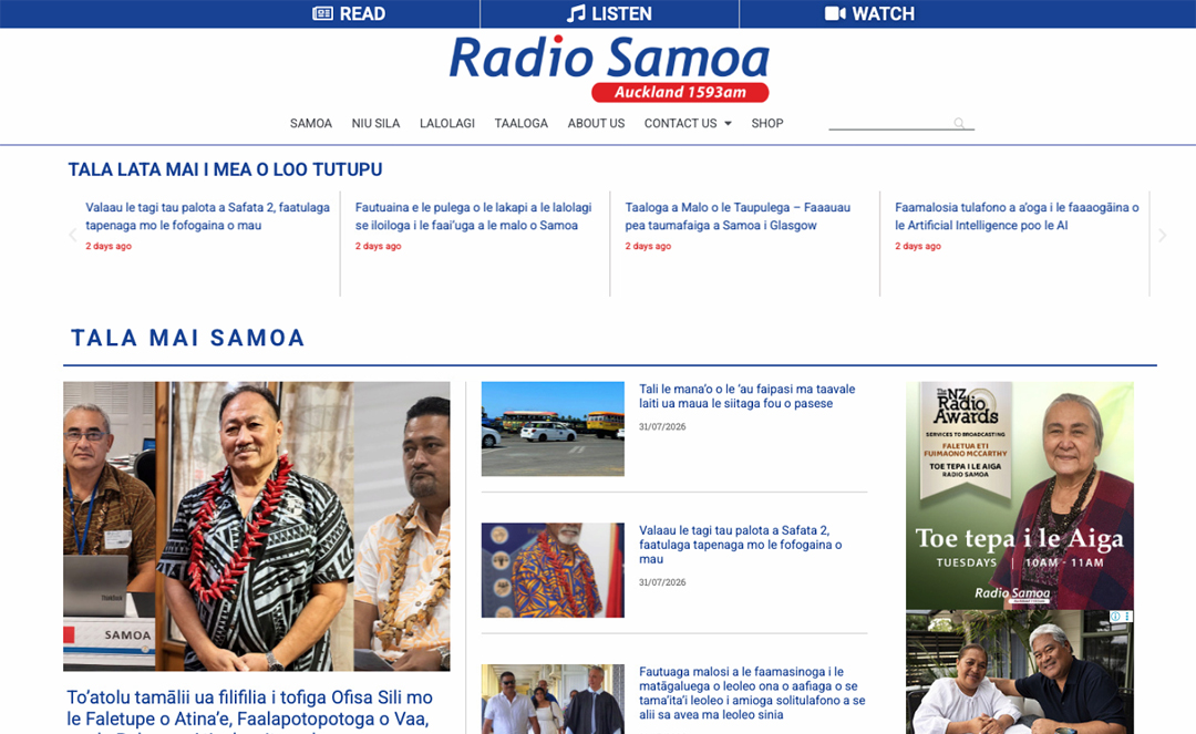 Radio Samoa news homepage