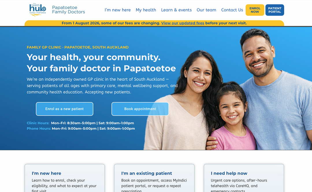 Papatoetoe Family Doctors homepage