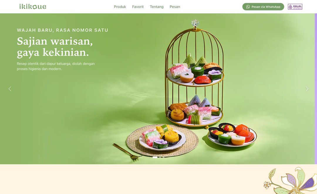 Ikikoue homepage on desktop
