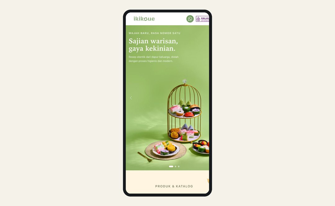 Ikikoue homepage on a phone